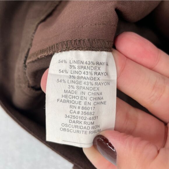 ~Vintage Bebe Women's Linen Straight Leg Pants 8 - Picture 8 of 8